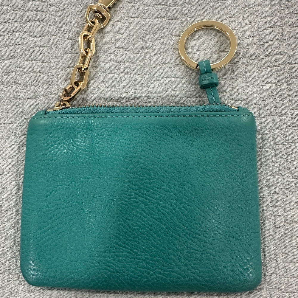 Tory Burch Teal Key & Card Holder with Gold Accents - Picture 4 of 9
